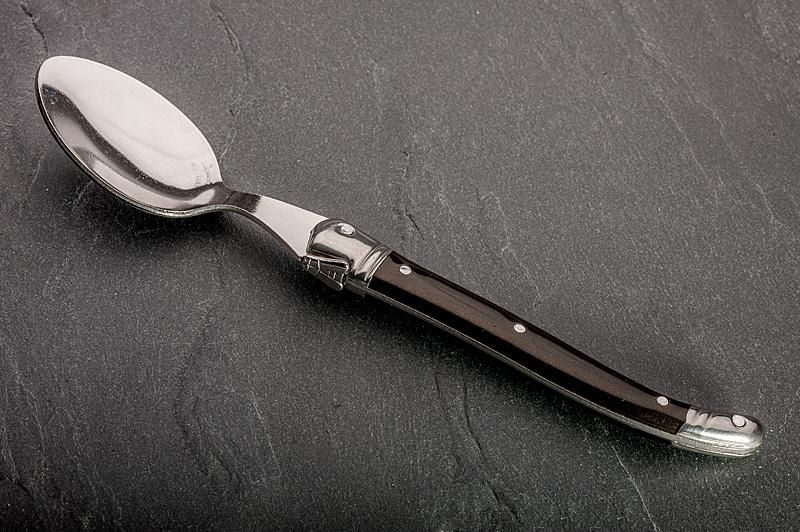 Berglander 6 Cuillères à Soupe Noires Brillantes - Couverts Acier Inoxydable Ronde Classique, Lave-vaisselle