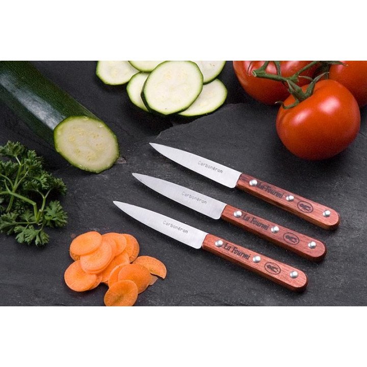 Lot de 3 couteaux d'office carbone petit modèle