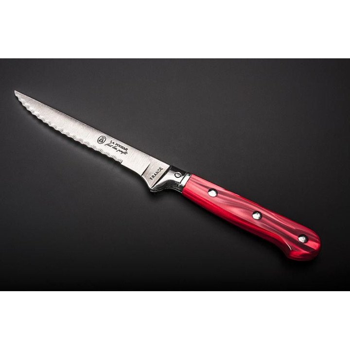 Couteau Steak La Fourmi, rouge nacré / micro X6