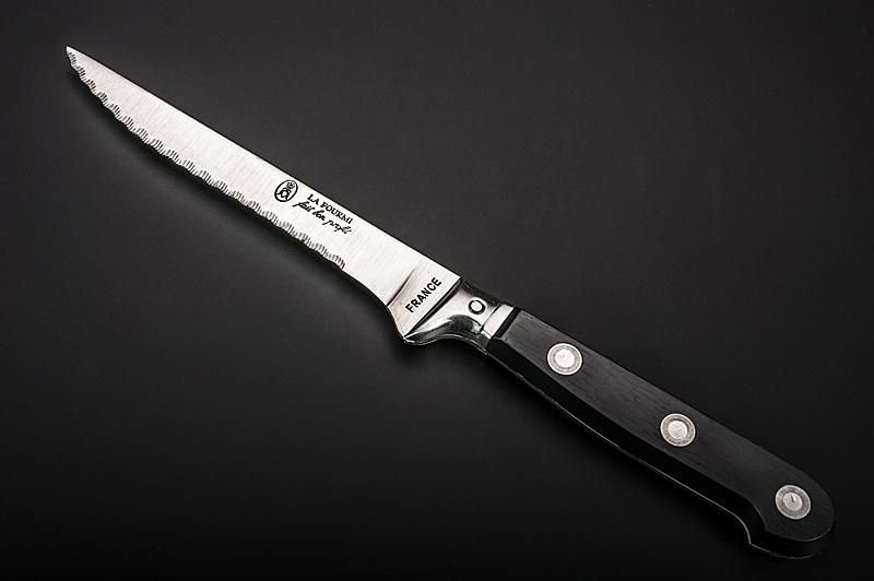 Lot De 6 Couteaux à Steak La Fourmi - Lames Inox 11,5 Cm, Couleur Noire - Fabriqué En France