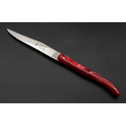 Laguiole de table La Fourmi manche Plexi rouge x 6