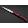 Laguiole de table La Fourmi manche Plexi rouge x 6