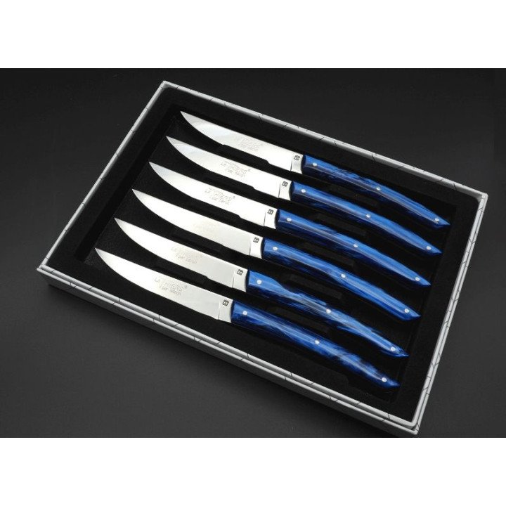 Thiers de table La Fourmi manche Plexi Bleu Marine x 6